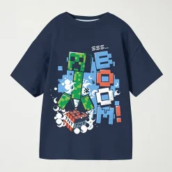 Little & Big Kid Boys Crew Neck Short Sleeve Oversized Minecraft Graphic T-Shirt