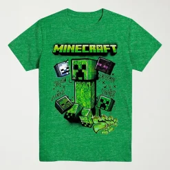 Little & Big Kid Boys Crew Neck Short Sleeve Regular Fit Minecraft Graphic T-Shirt