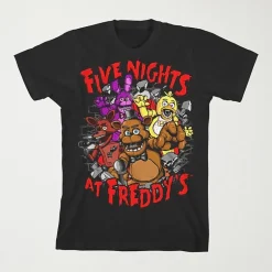 Little & Big Kid Boys Crew Neck Short Sleeve Regular Fit Five Nights at Freddys Graphic T-Shirt