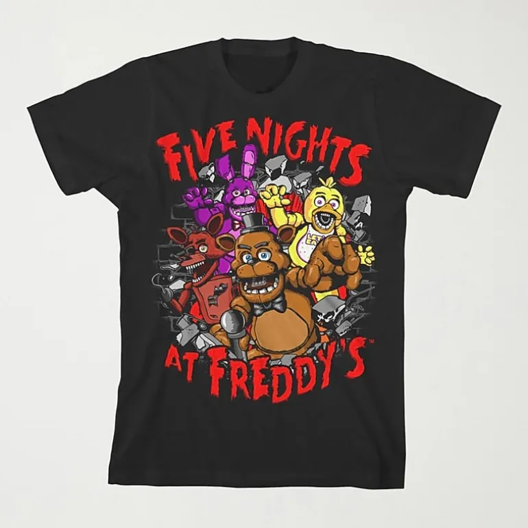 Little & Big Kid Boys Crew Neck Short Sleeve Regular Fit Five Nights at Freddys Graphic T-Shirt