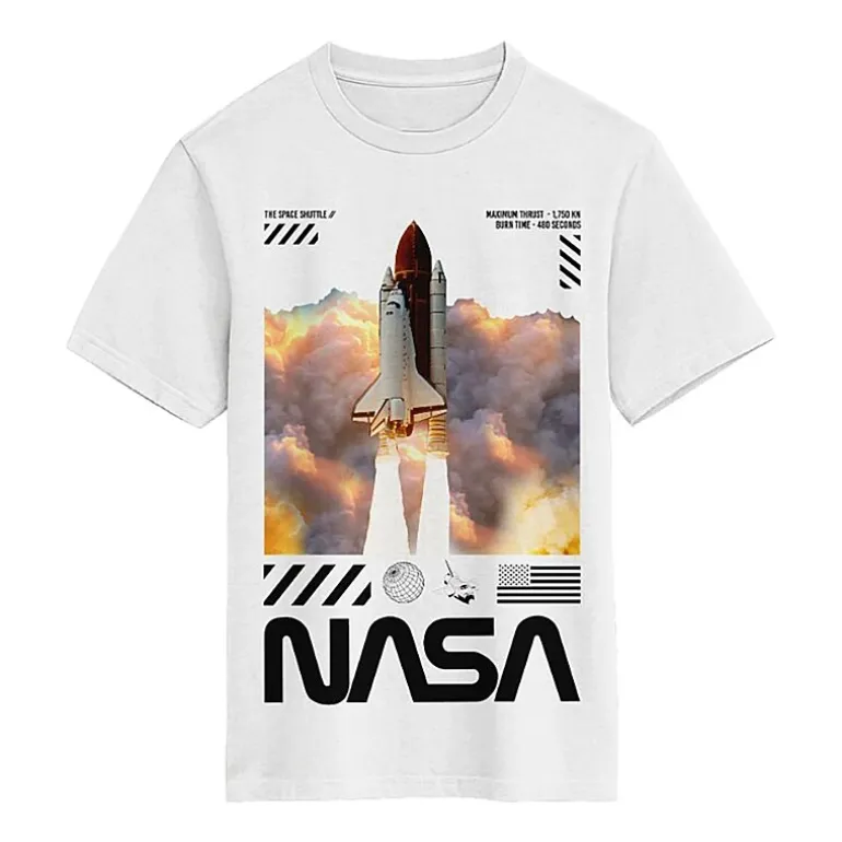 Little & Big Kid Boys Crew Neck Short Sleeve Regular Fit NASA Graphic T-Shirt