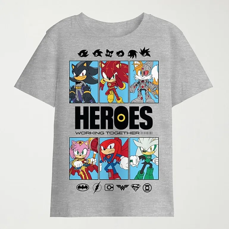 Little & Big Kid Boys Crew Neck Short Sleeve Regular Fit Sonic the Hedgehog Graphic T-Shirt
