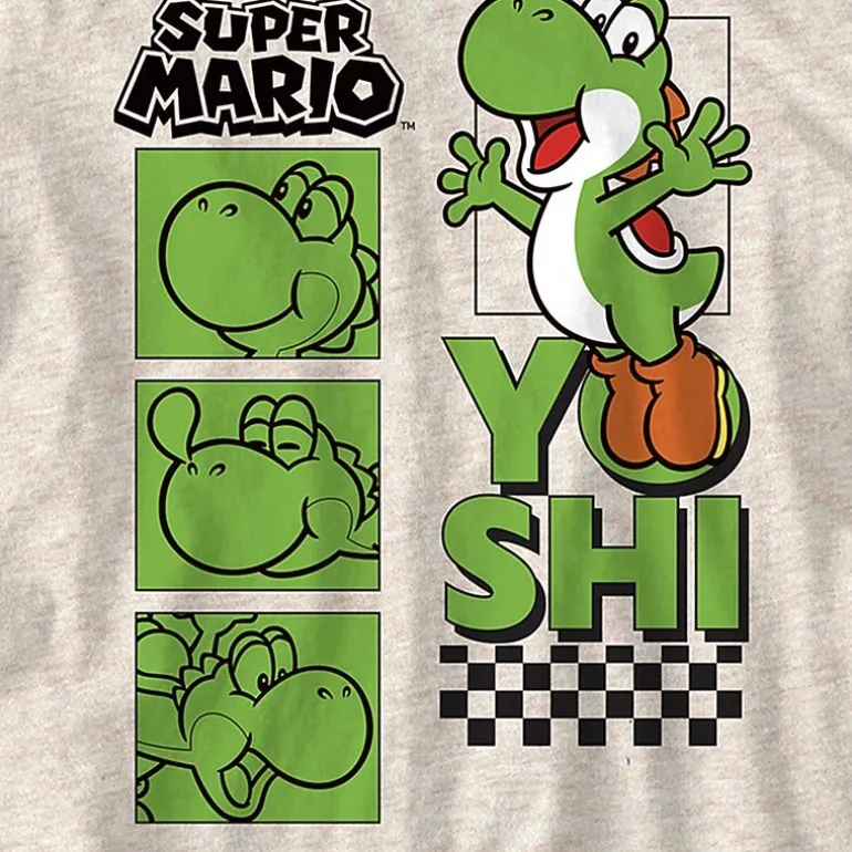 Little & Big Kid Boys Crew Neck Short Sleeve Regular Fit Super Mario Yoshi Graphic T-Shirt