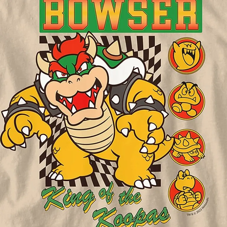 Little & Big Kid Boys Crew Neck Short Sleeve Regular Fit Super Mario Bowser Graphic T-Shirt