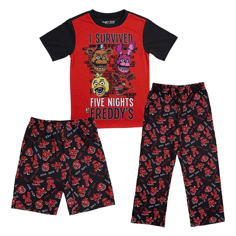 Little & Big Kid Boys Five Nights at Freddys 3-pc. Pajama Pants