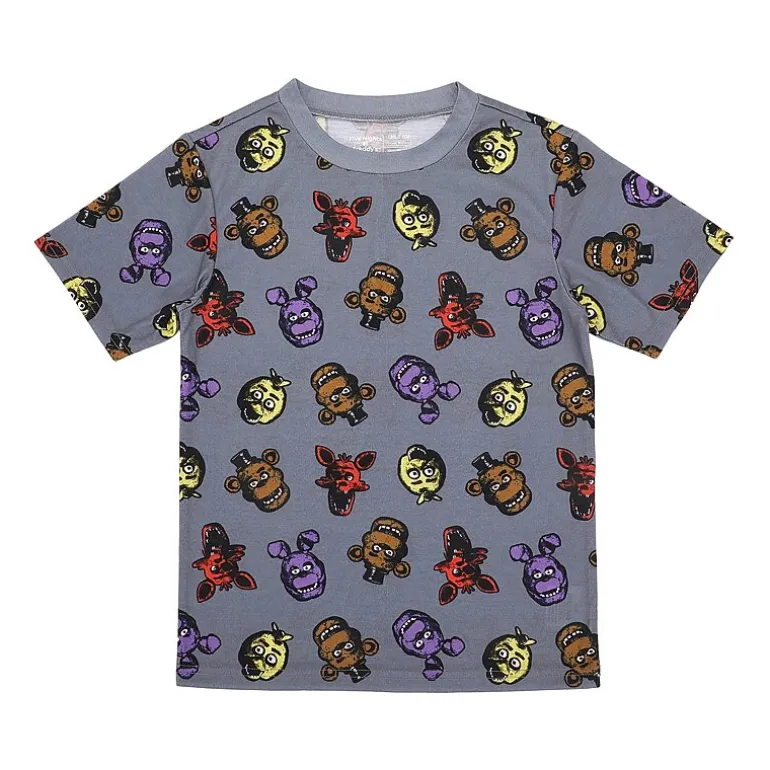 Little & Big Kid Boys Five Nights at Freddys Crew Neck Short Sleeve 4-pc. Pajama Set
