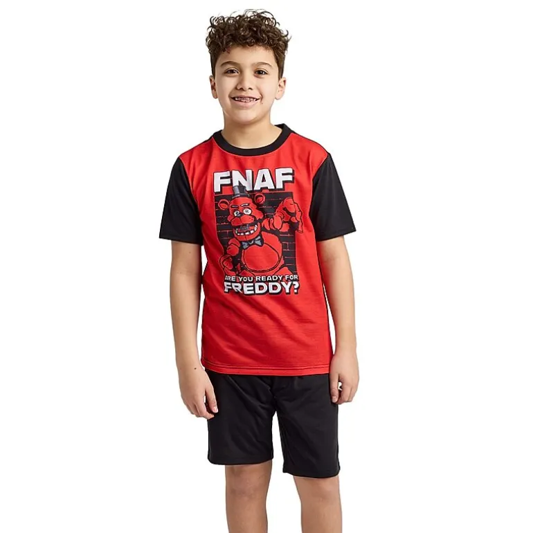 Little & Big Kid Boys Five Nights at Freddys Crew Neck Short Sleeve 4-pc. Pajama Set