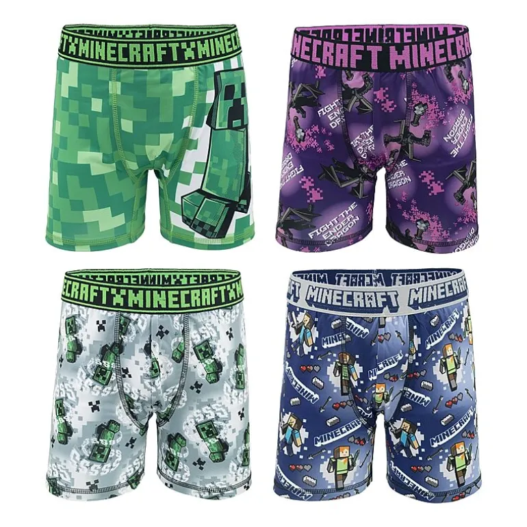 Little & Big Kid Boys Minecraft 4 Pack Boxer Briefs Babp2439
