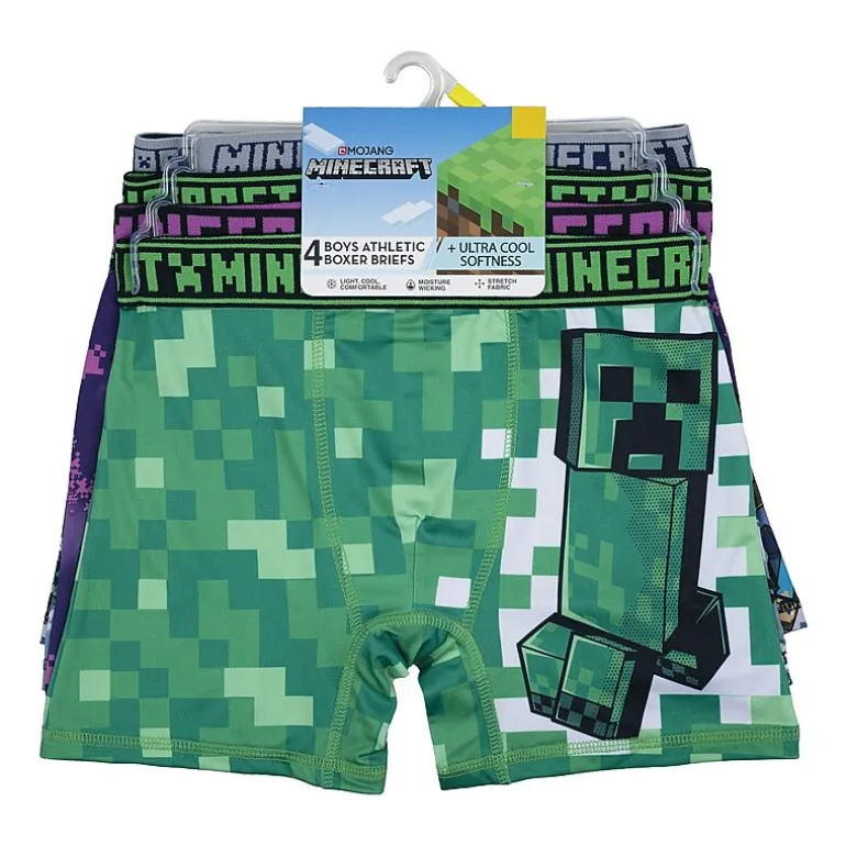 Little & Big Kid Boys Minecraft 4 Pack Boxer Briefs Babp2439