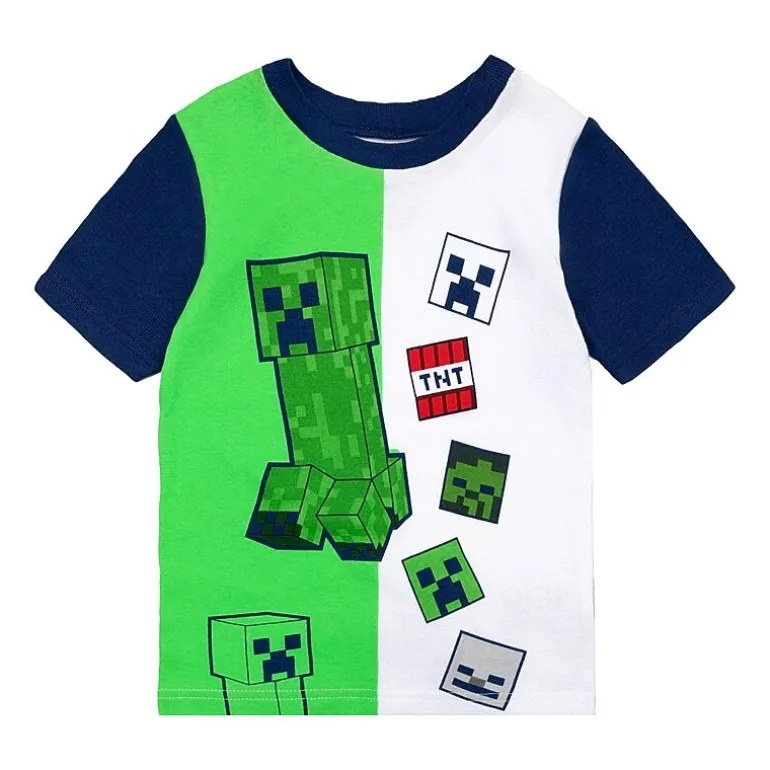 Little & Big Kid Boys Minecraft Crew Neck Short Sleeve 4-pc. Pajama Set