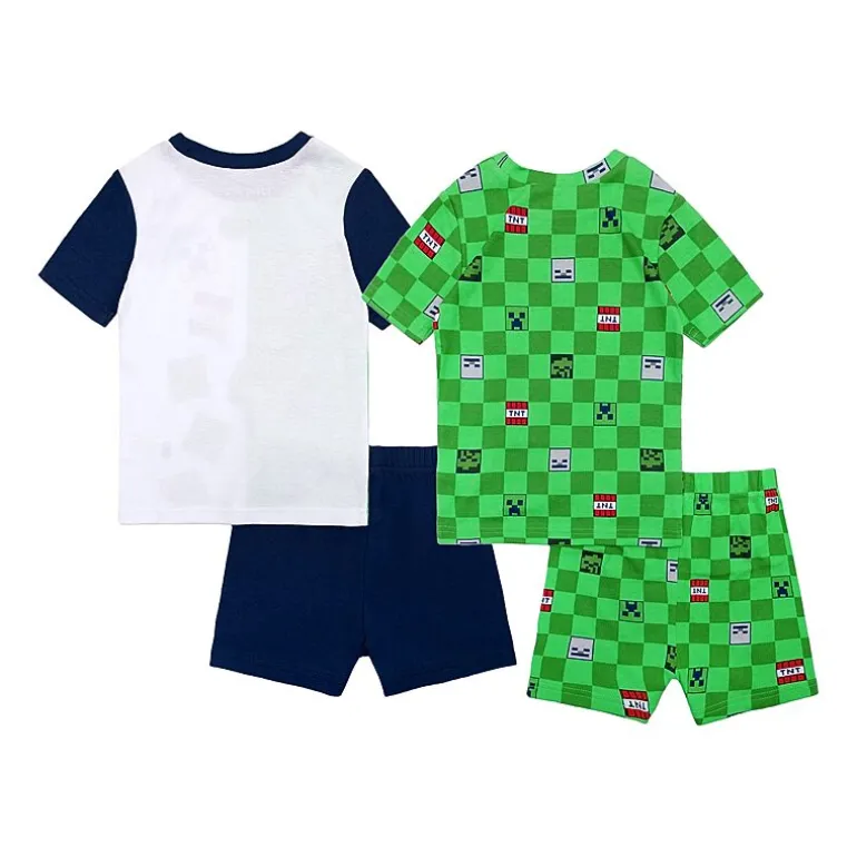 Little & Big Kid Boys Minecraft Crew Neck Short Sleeve 4-pc. Pajama Set