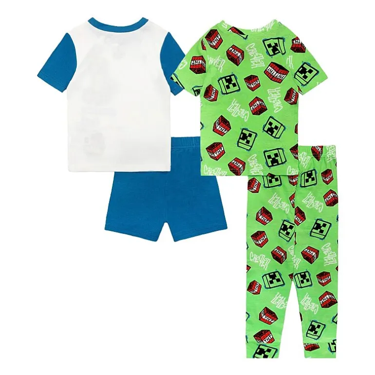 Little & Big Kid Boys Minecraft Crew Neck Short Sleeve 4-pc. Pajama Set