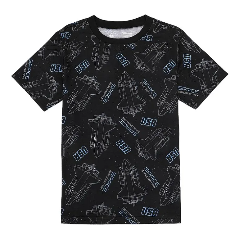 Little & Big Kid Boys NASA Crew Neck Short Sleeve 4-pc. Pajama Set