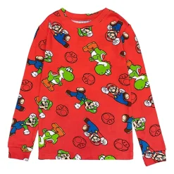 Little & Big Kid Boys Super Mario Crew Neck Long Sleeve 4-pc. Pajama Set