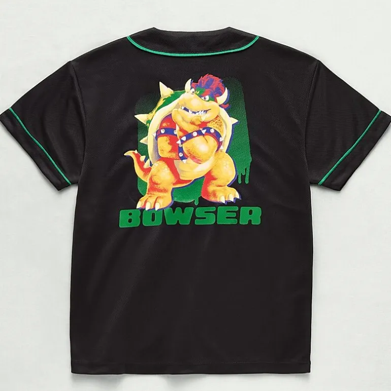 Little & Big Kid Boys V Neck Super Mario Bowser Short Sleeve Jersey