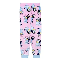 Little & Big Kid Girls Bluey Velour Crew Neck Long Sleeve 2-pc. Pajama Set
