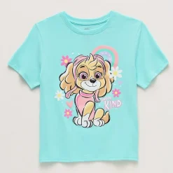 Little & Big Kid Girls Crew Neck Short Sleeve Regular Fit Paw Patrol Graphic T-Shirt
