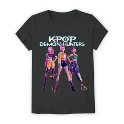 Little & Big Kid Girls Crew Neck Short Sleeve Regular Fit KPOP Demon Hunters Graphic T-Shirt