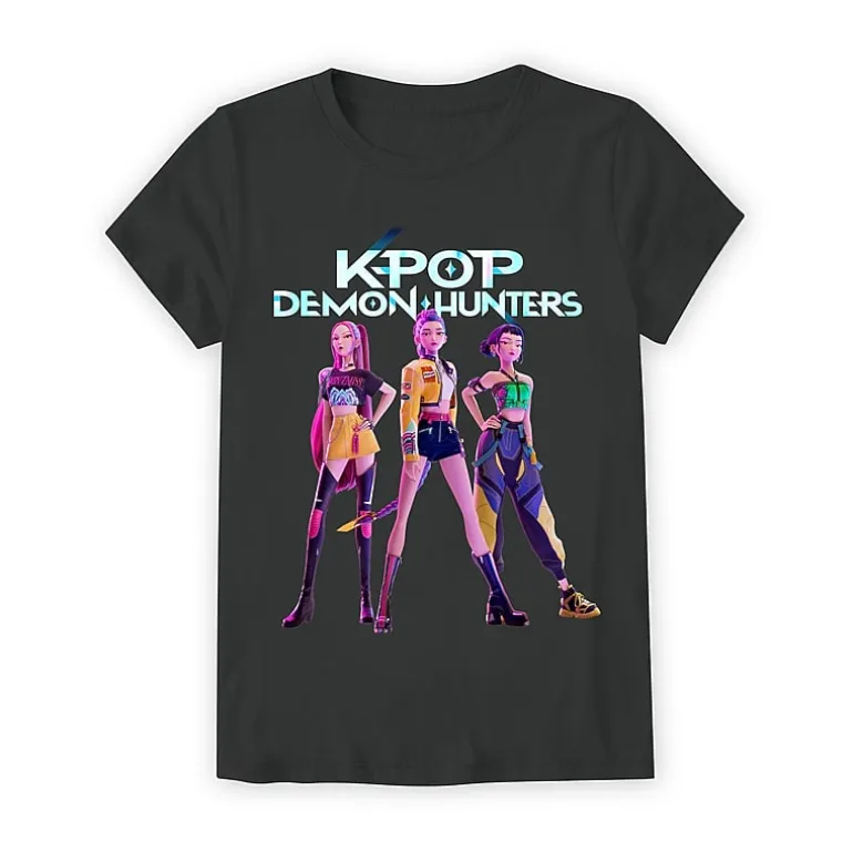 Little & Big Kid Girls Crew Neck Short Sleeve Regular Fit KPOP Demon Hunters Graphic T-Shirt