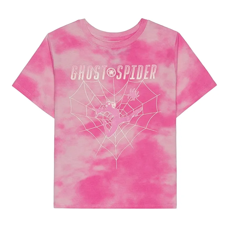 Little & Big Kid Girls Crew Neck Short Sleeve Regular Fit Spiderman Graphic T-Shirt