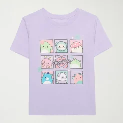 Little & Big Kid Girls Crew Neck Short Sleeve Regular Fit Squishmallows Graphic T-Shirt