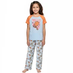 Little & Big Kid Girls Crew Neck Short Sleeve 3-pc. Pajama Set