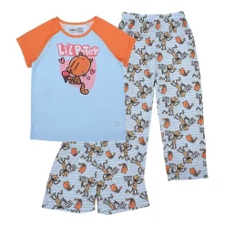 Little & Big Kid Girls Crew Neck Short Sleeve 3-pc. Pajama Set