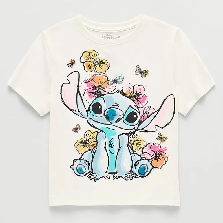 Little & Big Kid Girls Crew Neck Short Sleeve Regular Fit Graphic T-Shirt