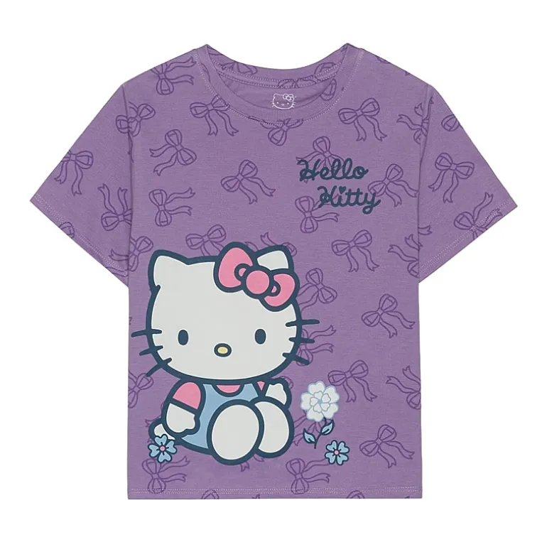 Little & Big Kid Girls Crew Neck Short Sleeve Regular Fit Hello Kitty Graphic T-Shirt