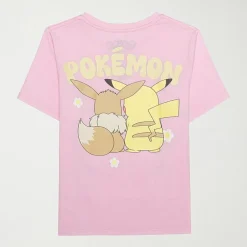 Little & Big Kid Girls Crew Neck Short Sleeve Regular Fit Pokemon Graphic T-Shirt