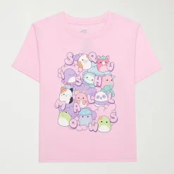 Little & Big Kid Girls Crew Neck Short Sleeve Regular Fit Squishmallows Graphic T-Shirt