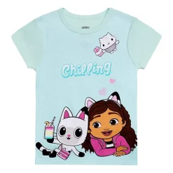 Little & Big Kid Girls Gabby's Dollhouse Crew Neck Short Sleeve 4-pc. Pajama Set