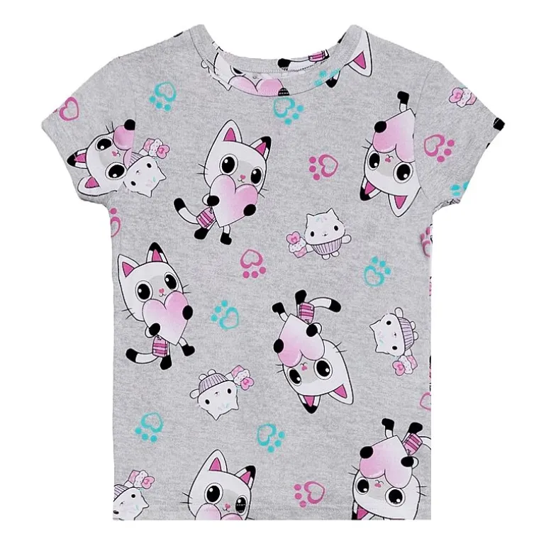 Little & Big Kid Girls Gabby's Dollhouse Crew Neck Short Sleeve 4-pc. Pajama Set