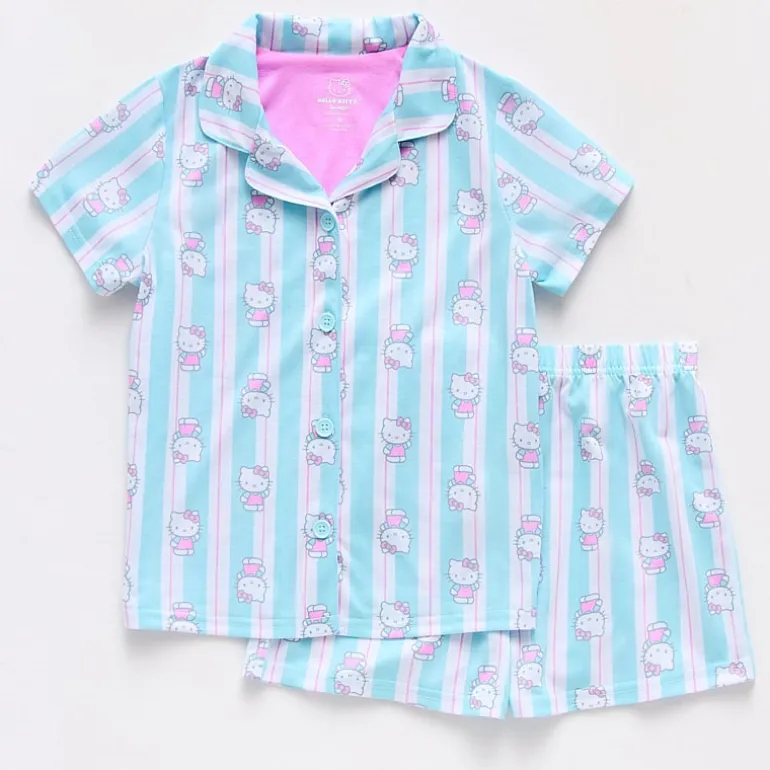 Little & Big Kid Girls Hello Kitty Crew Neck Short Sleeve 2-pc. Pajama Set