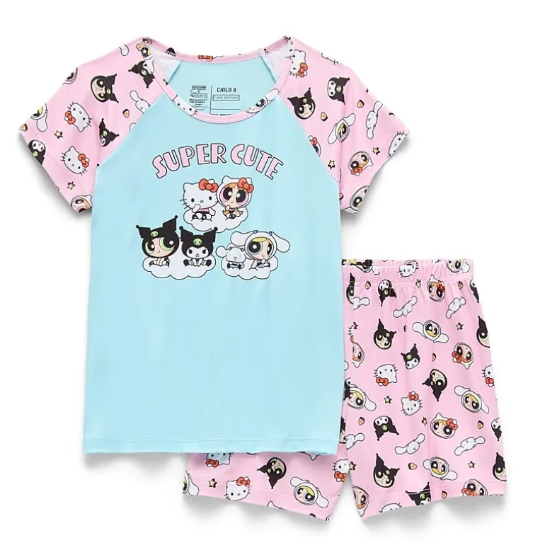 Little & Big Kid Girls Hello Kitty Crew Neck Short Sleeve 2-pc. Pajama Set