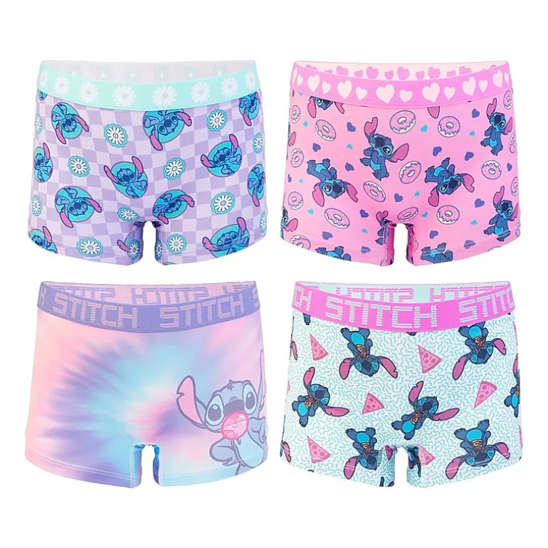 Little & Big Kid Girls Lilo & Stitch 4 Pack Multi-Pack Boyshort Panty Gabp61007