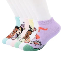 Little & Big Kid Girls 6 Pair Princess Peach No Show Socks