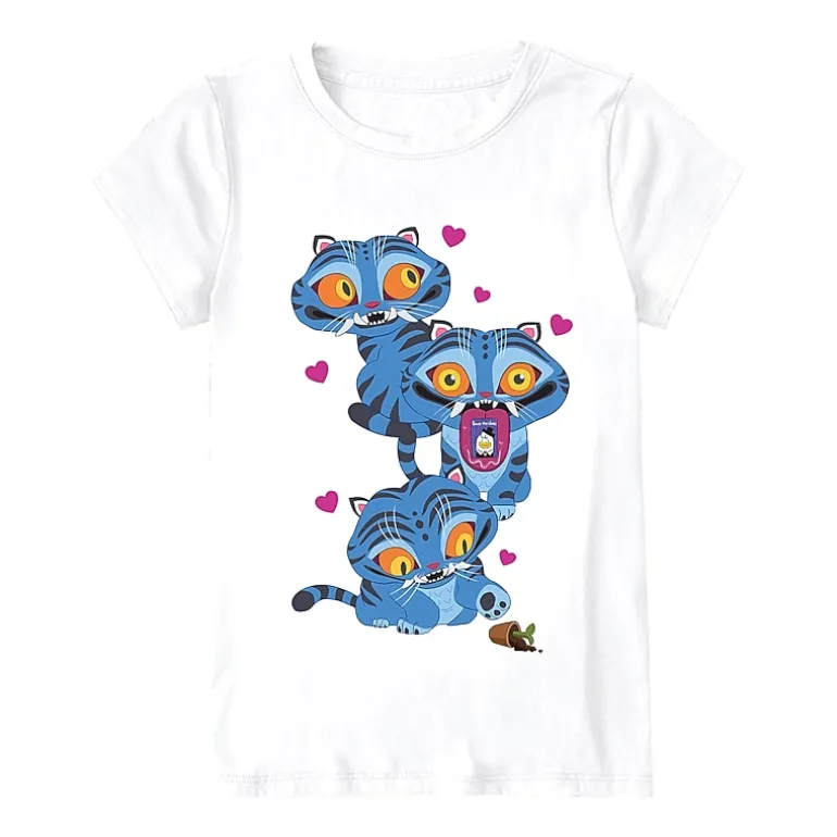 Little & Big Kid Girls Round Neck Short Sleeve Regular Fit KPop Demon Hunters Graphic T-Shirt