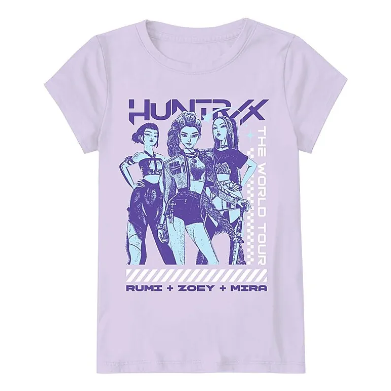 Little & Big Kid Girls Round Neck Short Sleeve Regular Fit KPOP Demon Hunters. Graphic T-Shirt