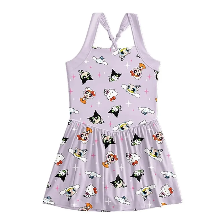 Little & Big Kid Girls Sleeveless Hello Kitty Powerpuff Girls A-Line Dress