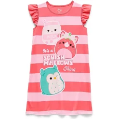 Little & Big Kid Girls Squishmallows Crew Neck Short Sleeve Pajama Set