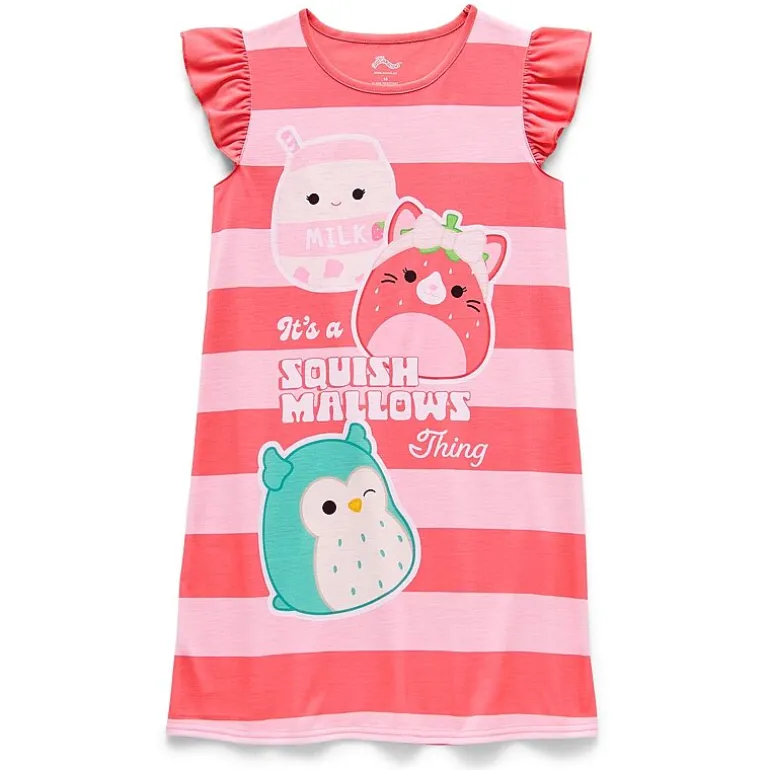 Little & Big Kid Girls Squishmallows Crew Neck Short Sleeve Pajama Set