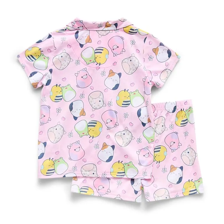 Little & Big Kid Girls Squishmallows Crew Neck Short Sleeve 2-pc. Pajama Set