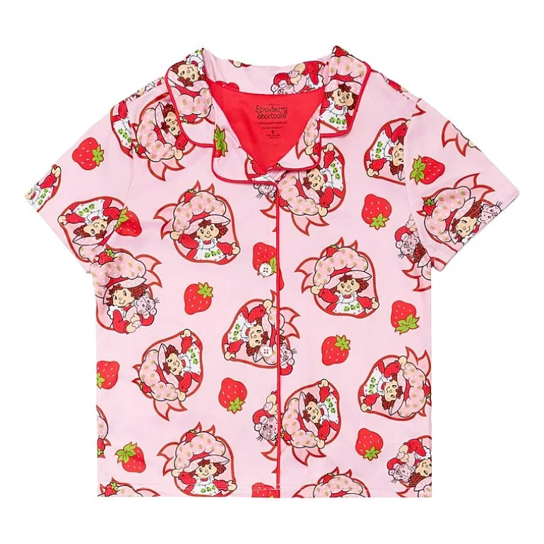 Little & Big Kid Girls Strawberry Shortcake V-Neck Short Sleeve 2-pc. Pajama Set