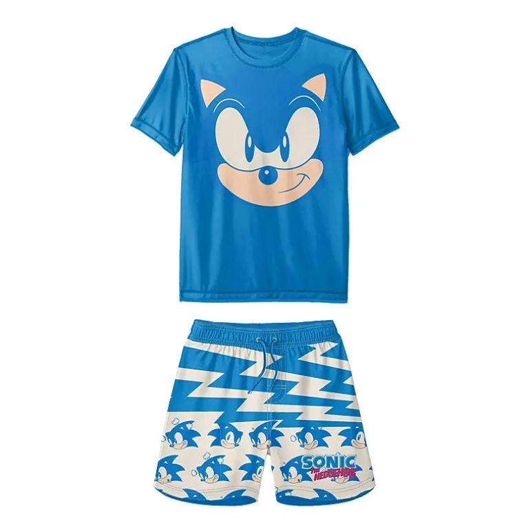 Little Boys UV Protection Sonic the Hedgehog 2-pc. Rash Guard Set