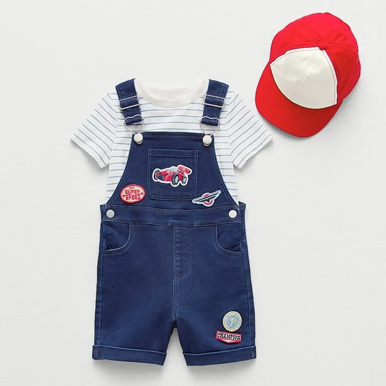 Little Lad Baby Boys 3-pc. Shortall Set