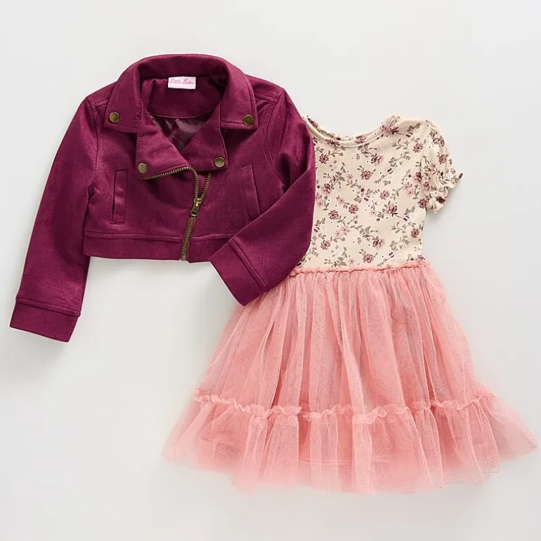 Little Lass Toddler Girls Cap Floral 2-pc. Dress Set