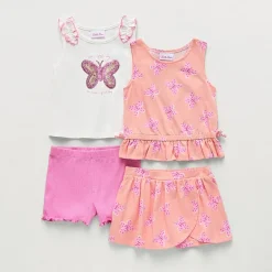 Little Lass Toddler Girls 4-pc. Short Set
