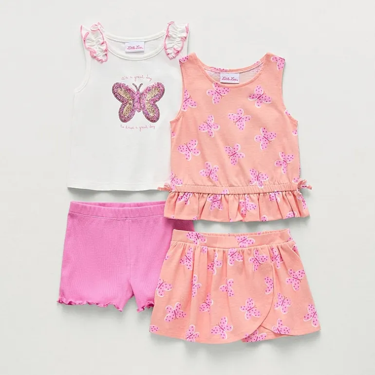 Little Lass Toddler Girls 4-pc. Short Set