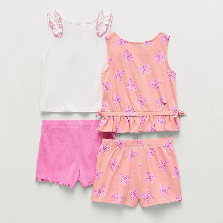 Little Lass Toddler Girls 4-pc. Short Set